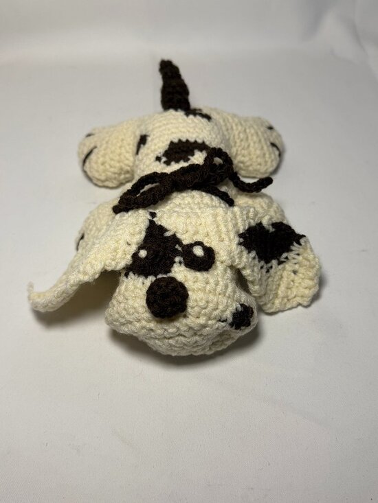 Handmade Other - Handmade Crochet Pound Puppy Dog Amigurumi Cream & Brown Spots Floppy Ears New